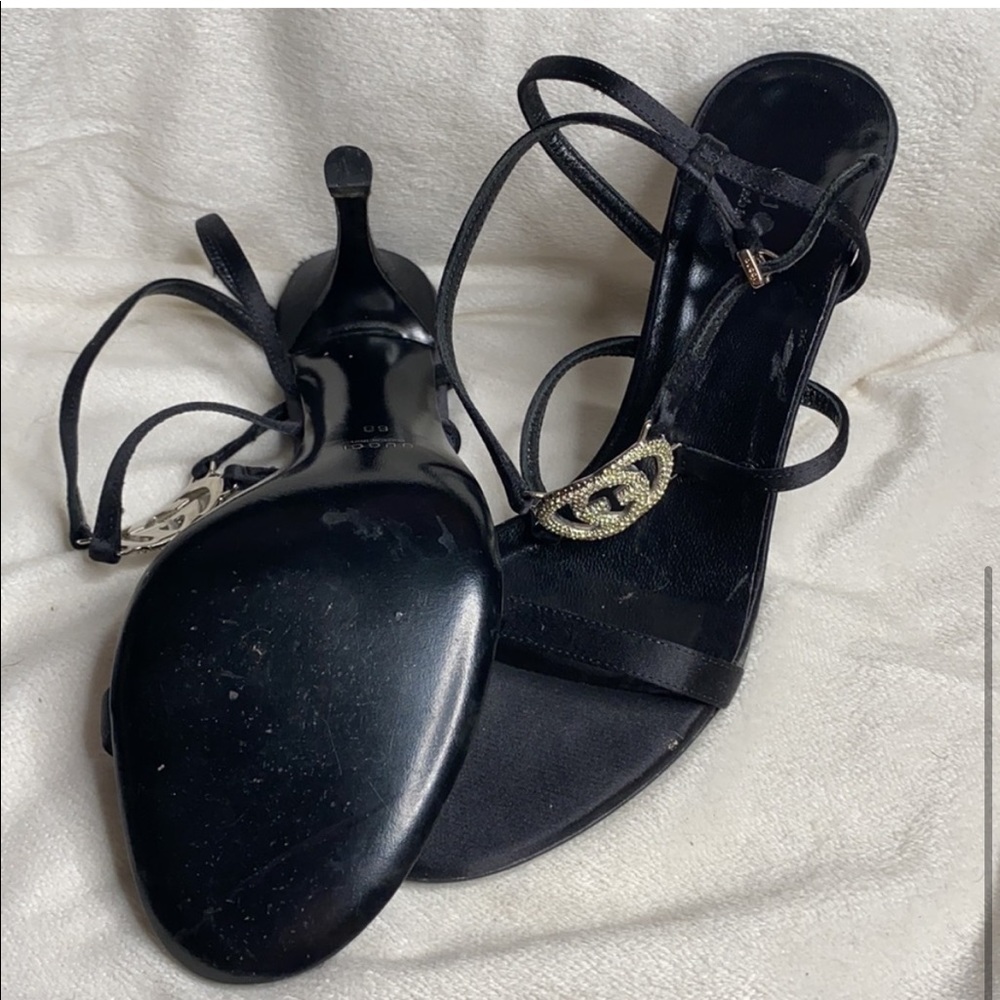 Authentic Vintage Gucci Sandals w. Rhinestone GG - Picture 2 of 4